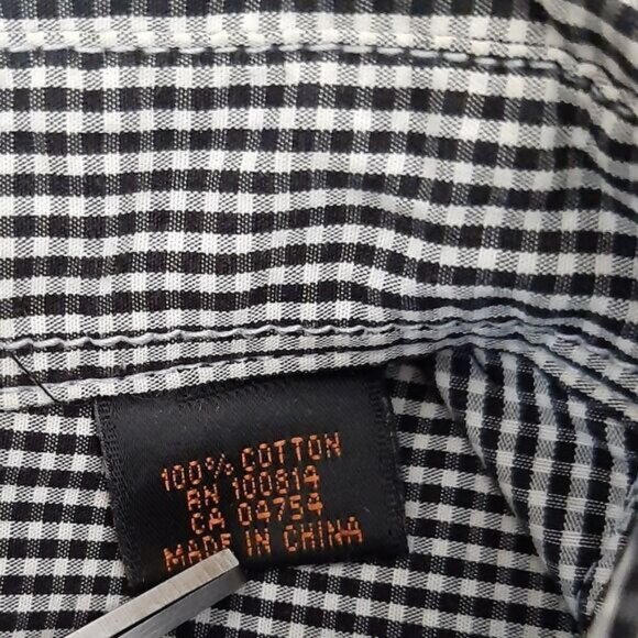 BEN SHERMAN 100% Cotton Pearl Snap Button Western Gingham Shirt B&W Men's Sz M - Picture 14 of 14